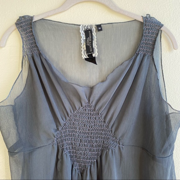 Andersen & Lauth Sheer Gray Chiffon Sleeveless Tank Sz 4 - Picture 12 of 15